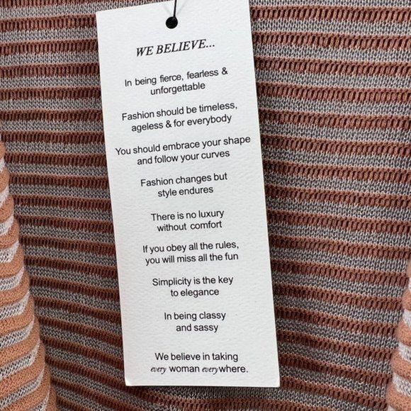 MARLA WYNNE Cardigan‎ Topper Chestnut Brown Striped Mesh Lagenlook Oversized XS - Picture 5 of 10